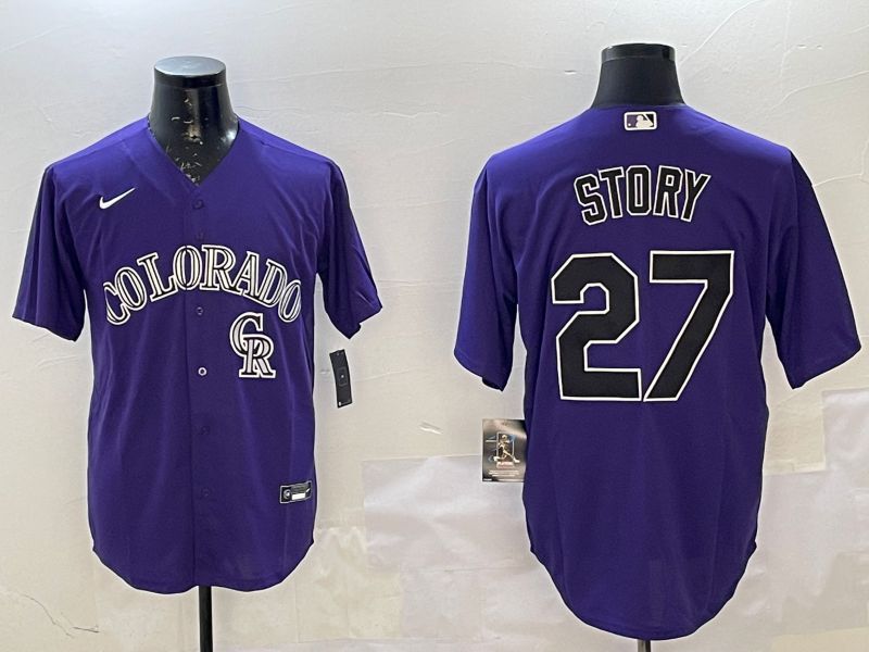 Men Colorado Rockies #27 Story Purple Game 2025 Nike MLB Jersey style 5->houston astros->MLB Jersey